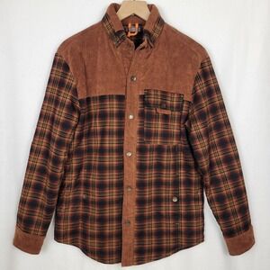 West Louis Womens Sherpa Lined Plaid Corduroy Shacket Jacket S Cozy Rustic Cabin
